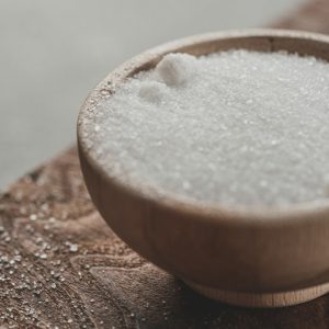 Salt in Wooden Bowl